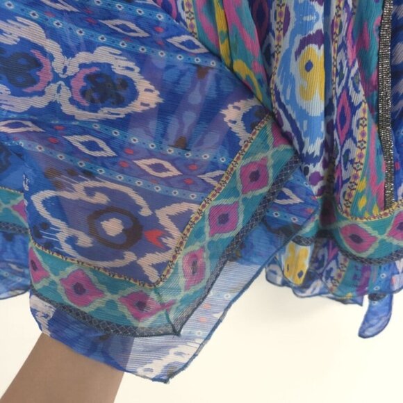 NWT ZARA Print Asymmetrical Hem‎ Boho Pull on Mini Lined Skirt 7632/039 Size L - Picture 12 of 14